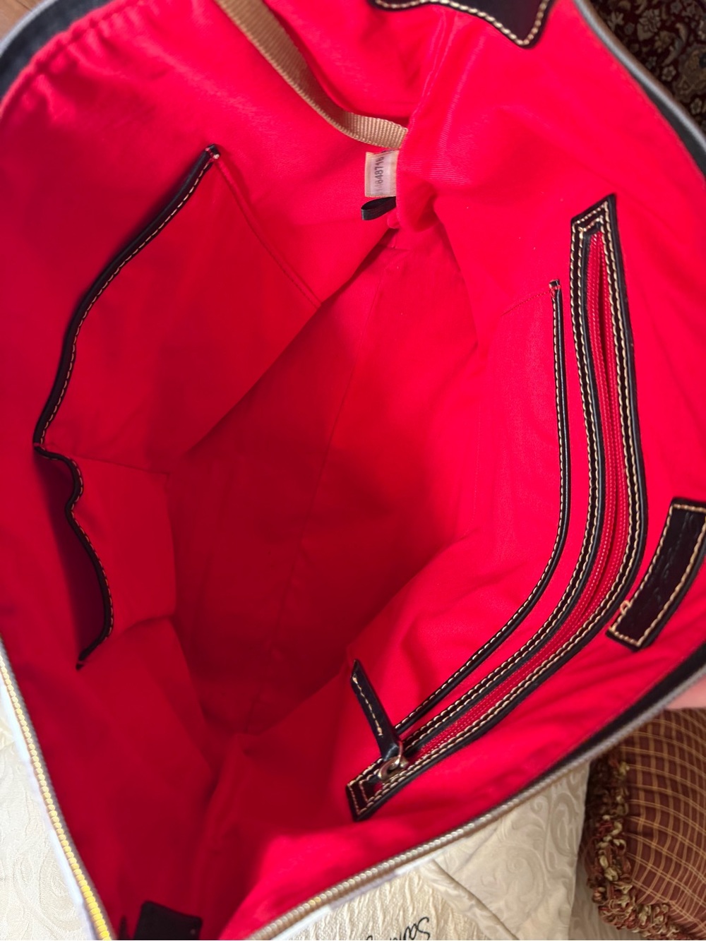 Dooney & Bourke Black and White Gingham Tote - Picture 4 of 4